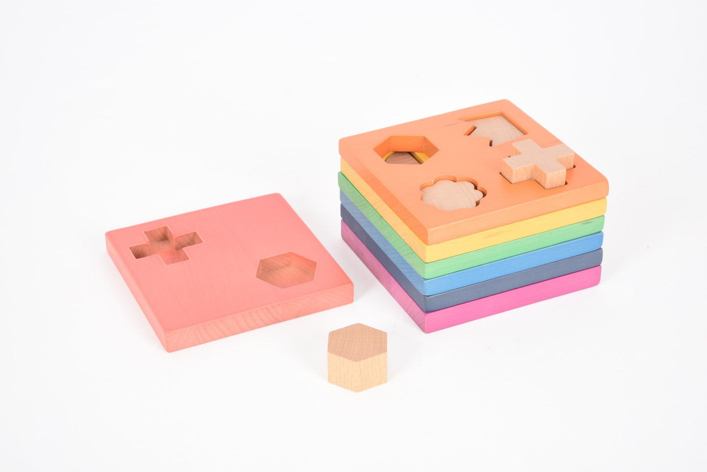 Tickit - Houten Regenboog Shape Stacker - Playlaan