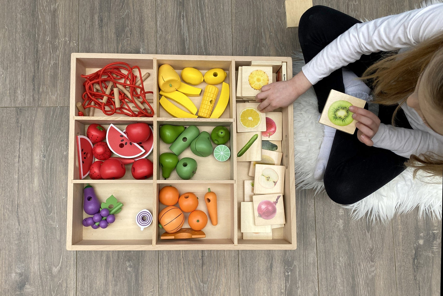 Tickit - Houten Sorteerbak 7 Way 43 x 50cm Beukenhout - Playlaan