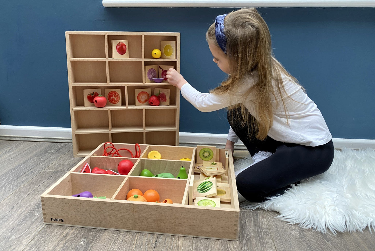 Tickit - Houten Sorteerbak 7 Way 43 x 50cm Beukenhout - Playlaan