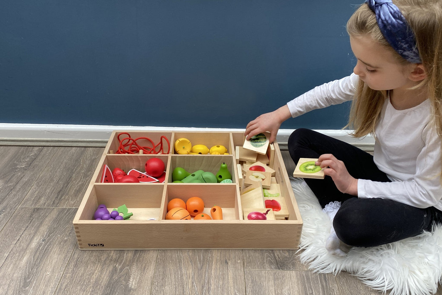 Tickit - Houten Sorteerbak 7 Way 43 x 50cm Beukenhout - Playlaan