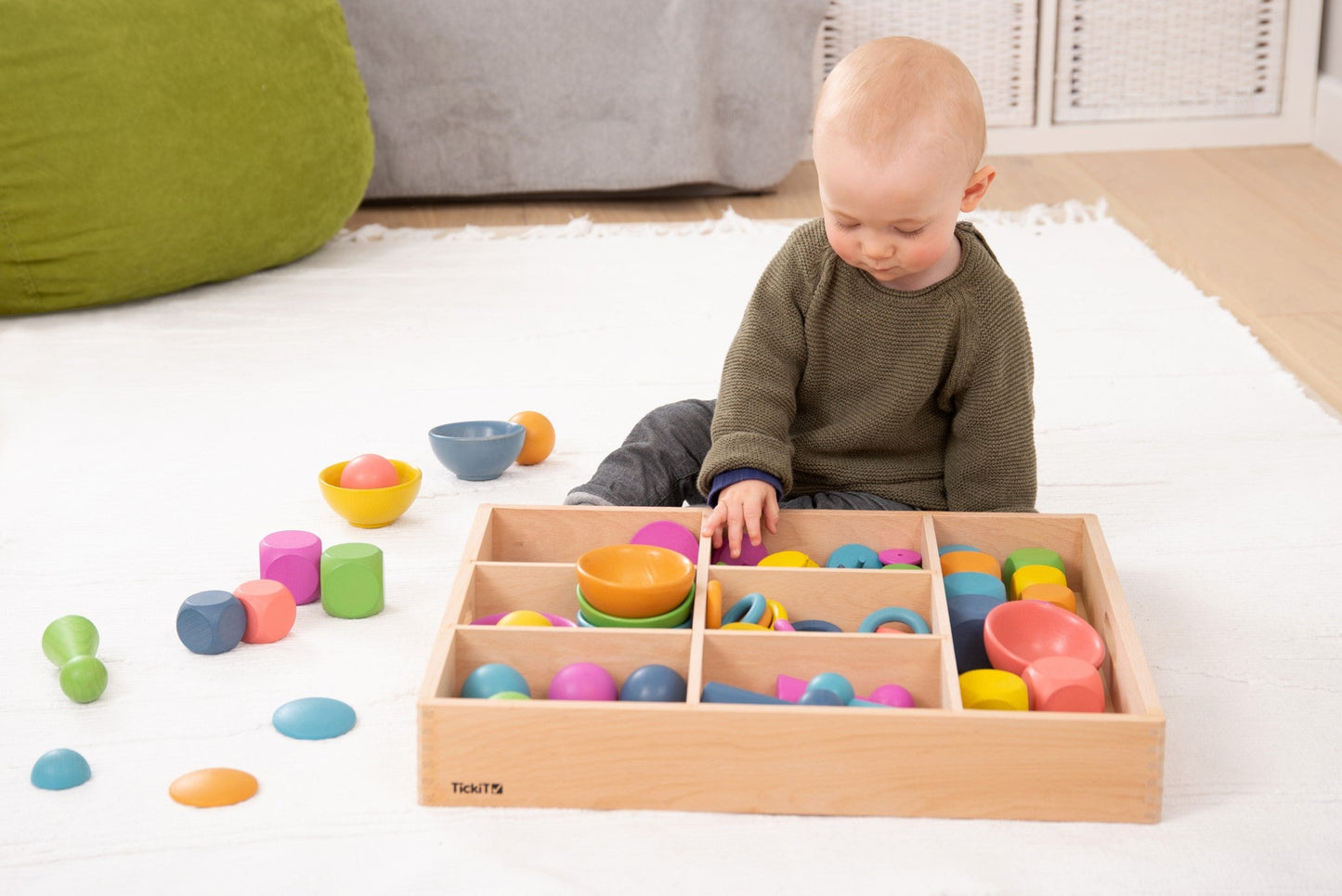 Tickit - Houten Sorteerbak 7 Way 43 x 50cm Beukenhout - Playlaan