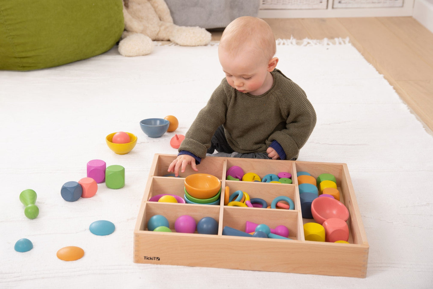 Tickit - Houten Sorteerbak 7 Way 43 x 50cm Beukenhout - Playlaan