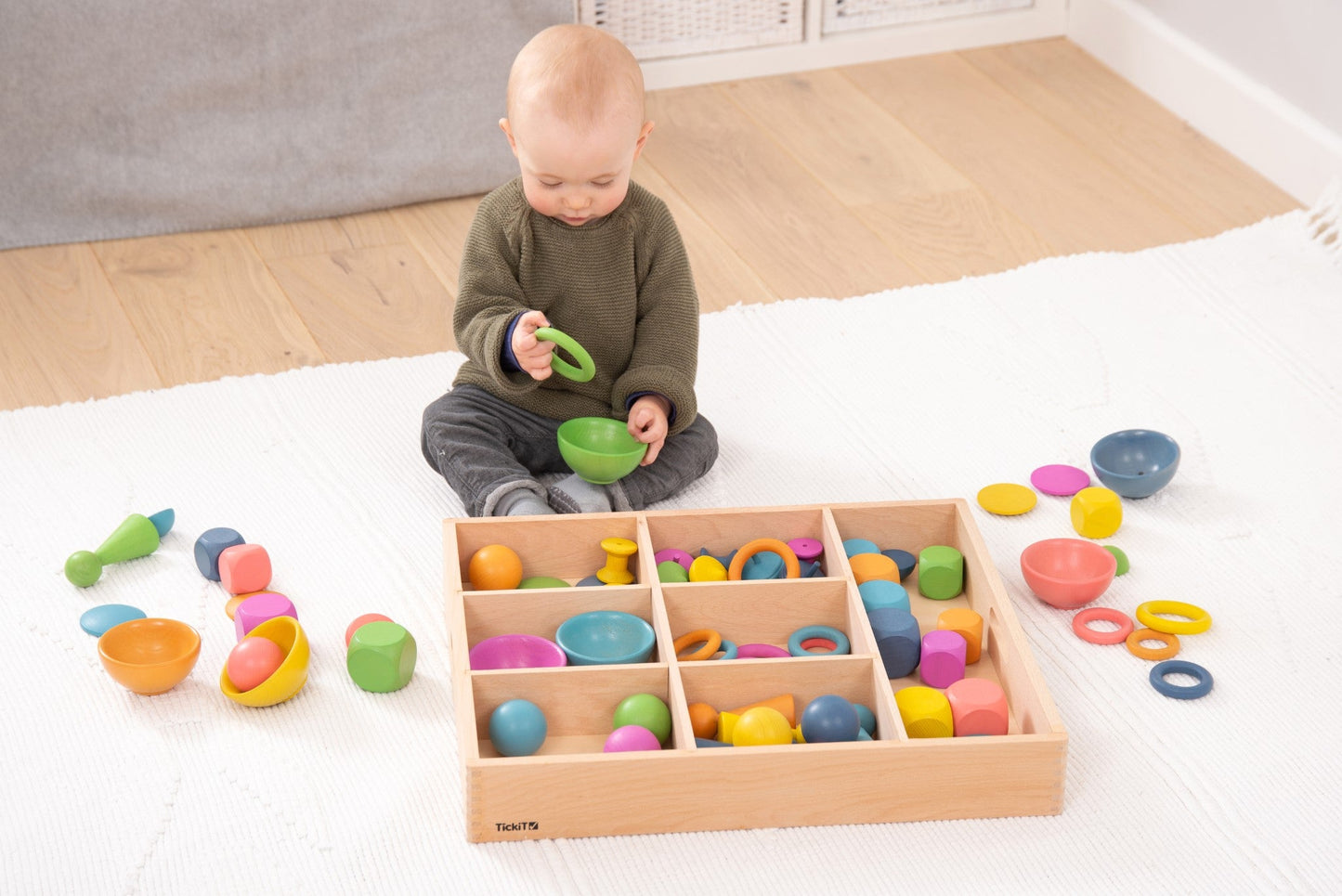 Tickit - Houten Sorteerbak 7 Way 43 x 50cm Beukenhout - Playlaan