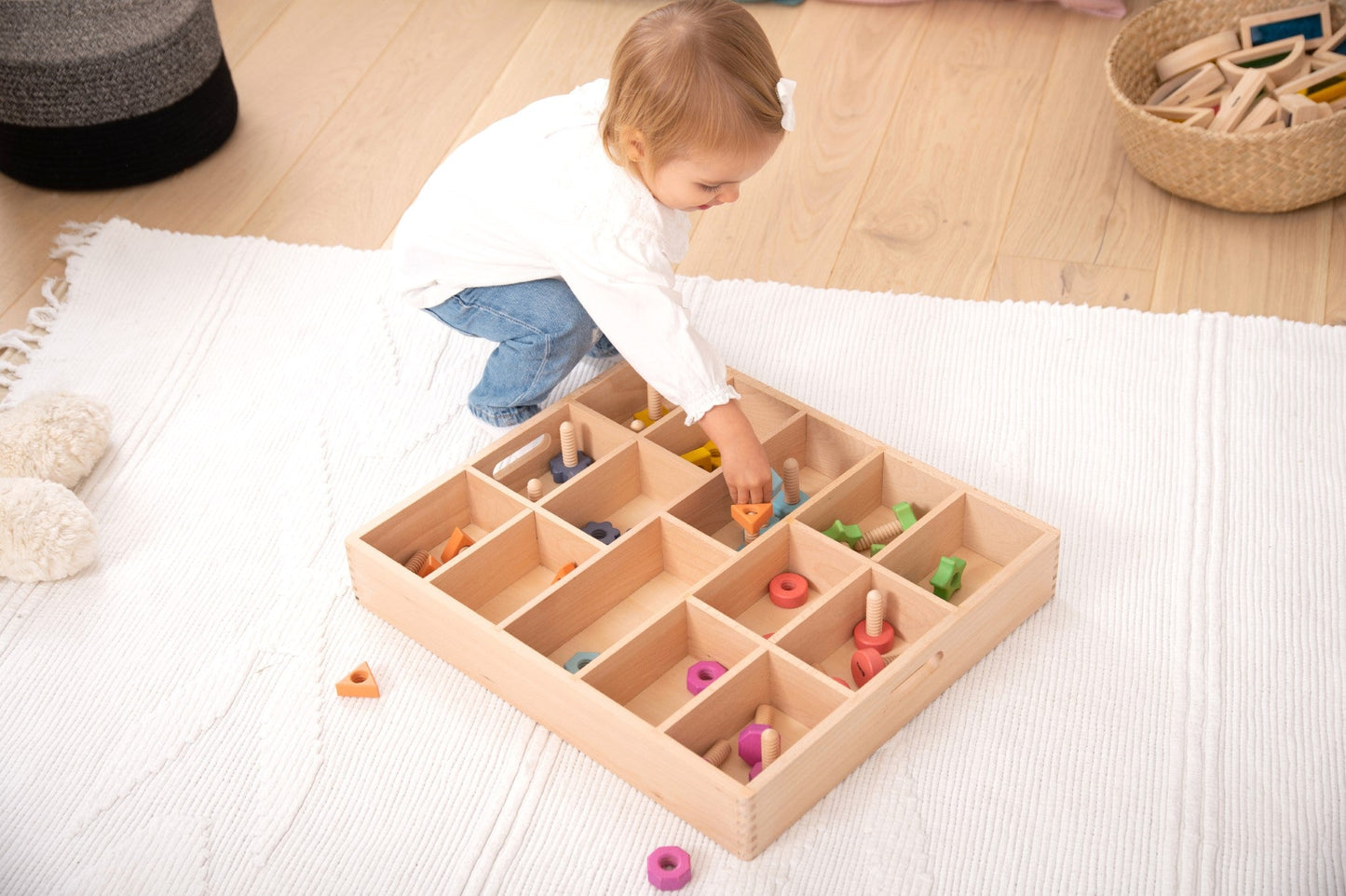 Tickit - Houten Speelbak voor Loose Parts - Beukenhout - 43x 50cm - Playlaan