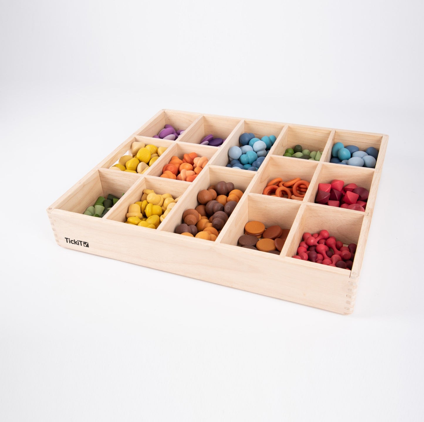 Tickit - Houten Speelbak voor Loose Parts - Beukenhout - 43x 50cm - Playlaan