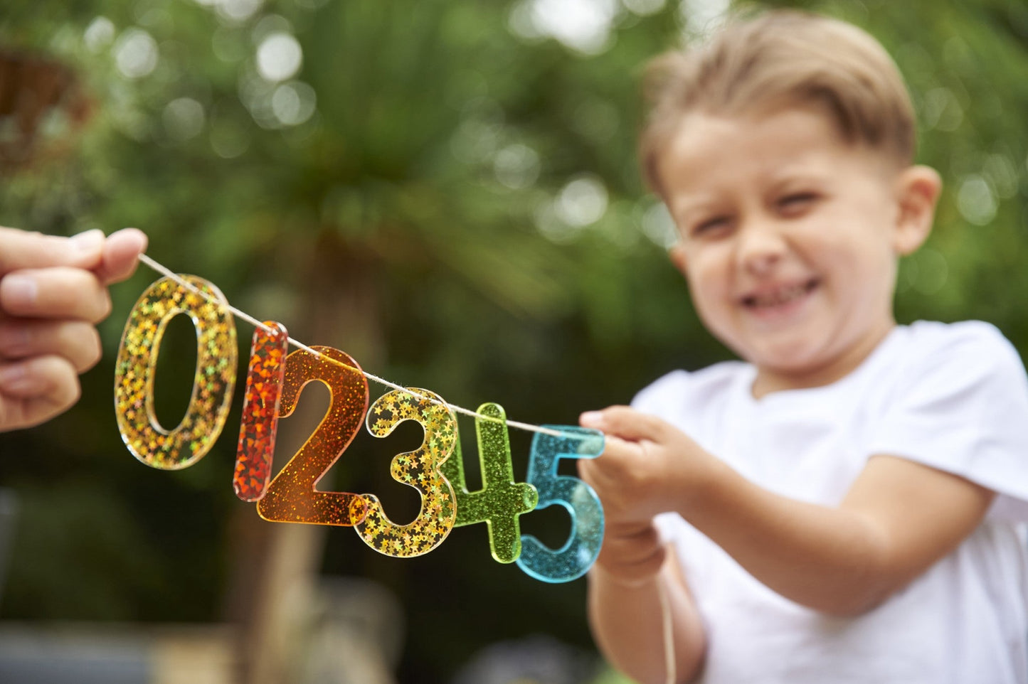 Tickit - Regenboog Glitter Nummers Transparant - Playlaan