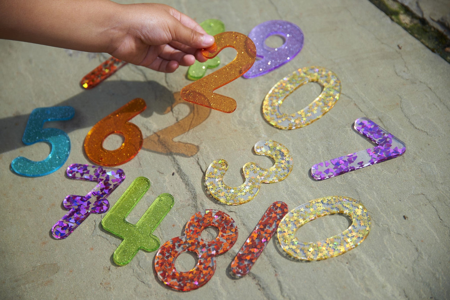 Tickit - Regenboog Glitter Nummers Transparant - Playlaan