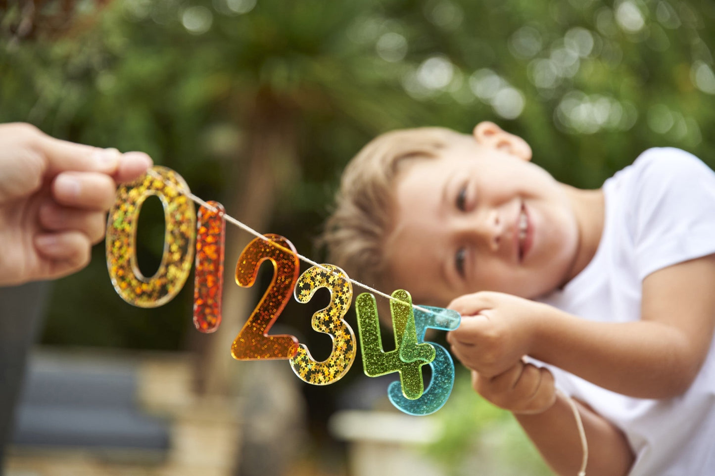 Tickit - Regenboog Glitter Nummers Transparant - Playlaan