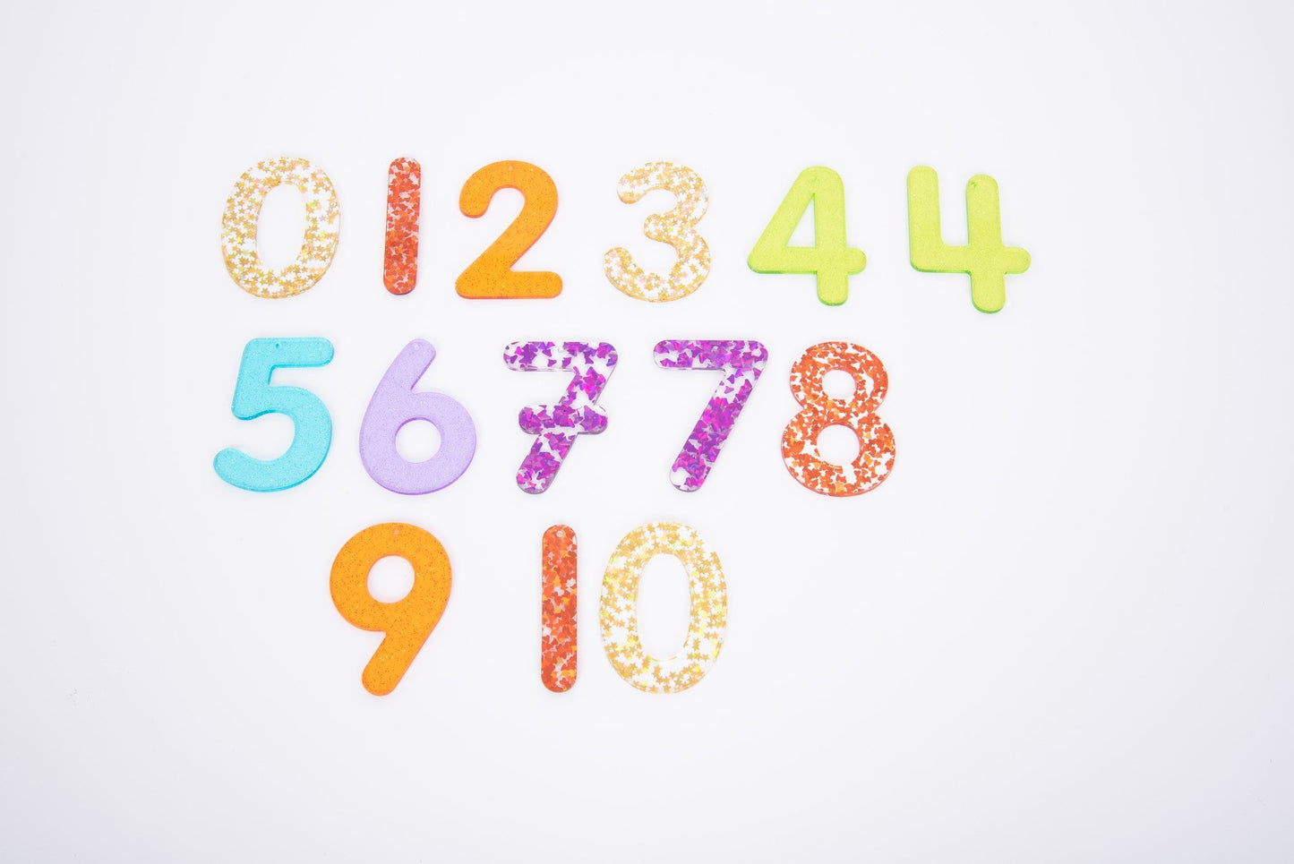 Tickit - Regenboog Glitter Nummers Transparant - Playlaan