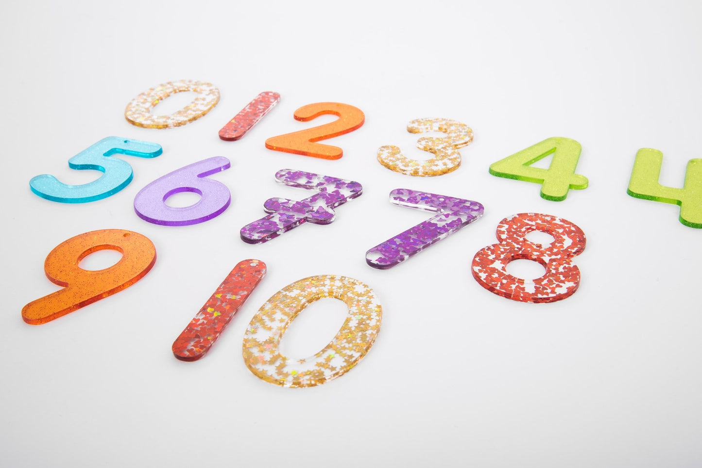 Tickit - Regenboog Glitter Nummers Transparant - Playlaan