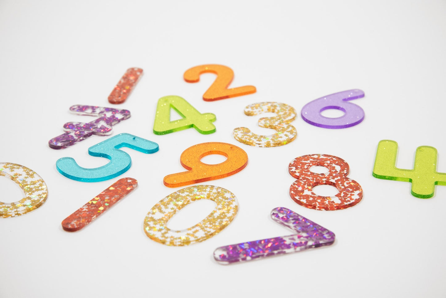 Tickit - Regenboog Glitter Nummers Transparant - Playlaan