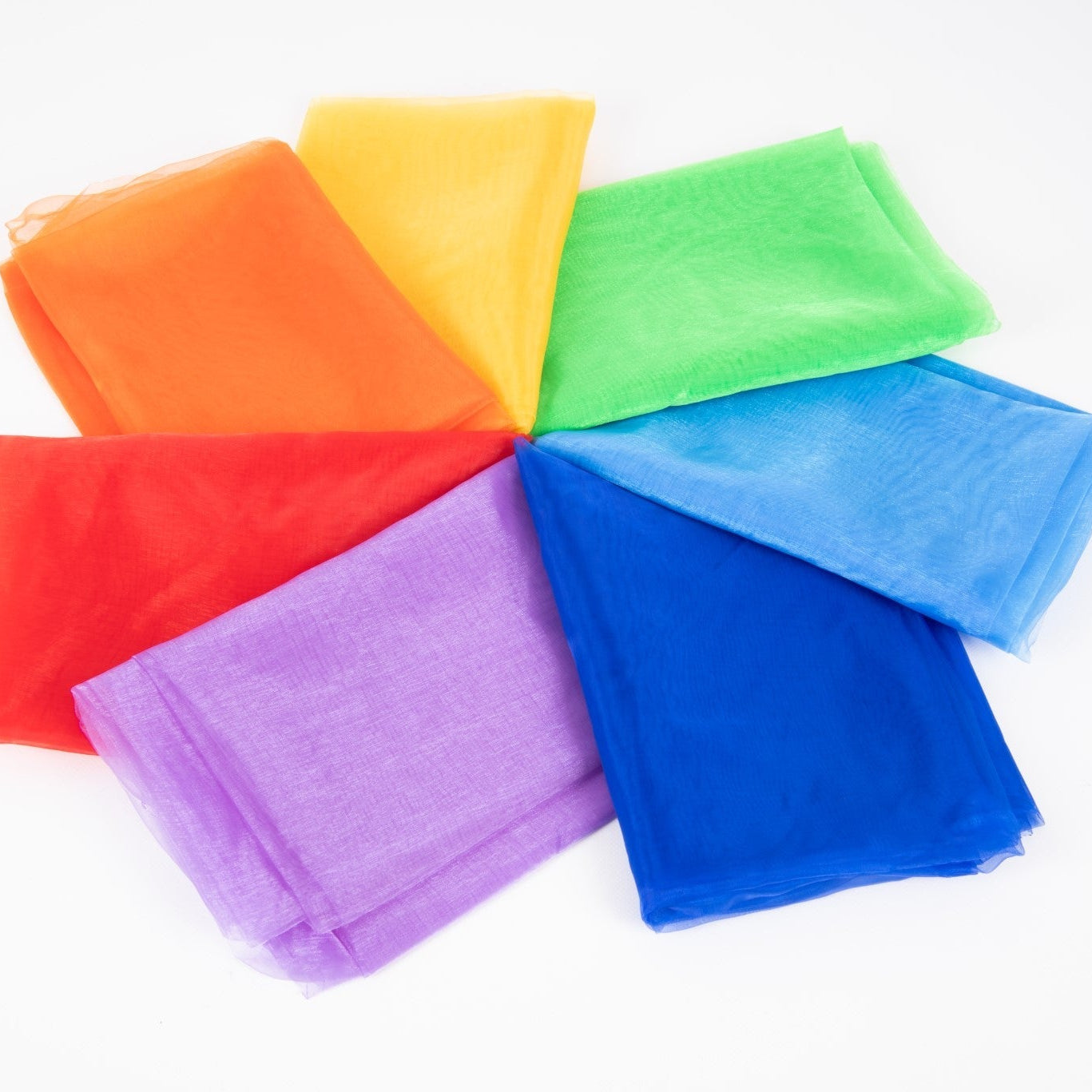 Tickit - Regenboog Organza Sensorische Doeken 1,5 meter - Playlaan