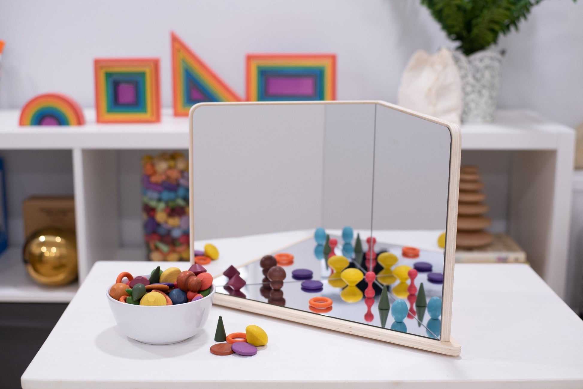 Tickit - Wooden 4 Way Mirror - Playlaan