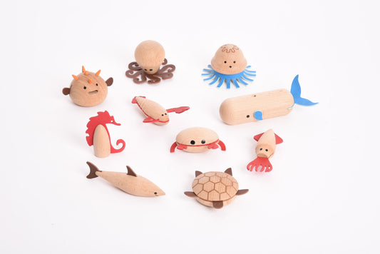 Tickit - Wooden Sea Creatures 10Pcs - Playlaan