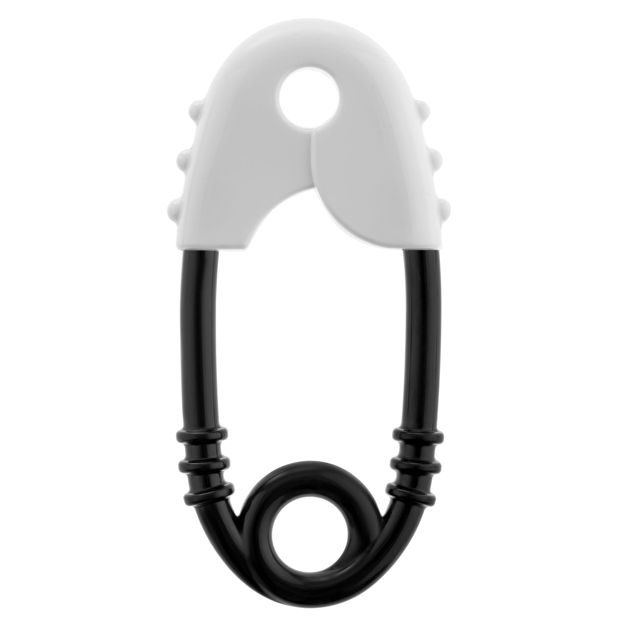 Tullo - Baby rammelaar Veiligheidsspeld - zwart - wit - Playlaan