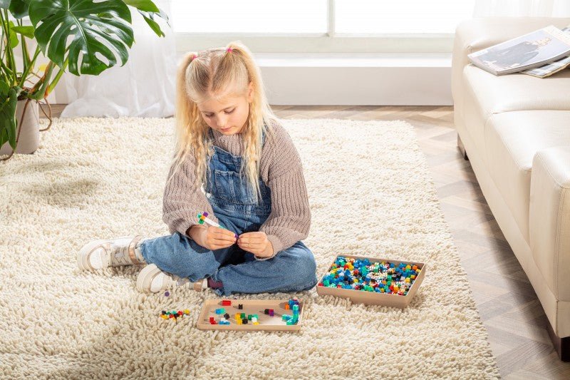 Wissner - Interlocking gewichtskubussen in 10 kleuren 1000 stuks, in RE-Wood®doos - Playlaan