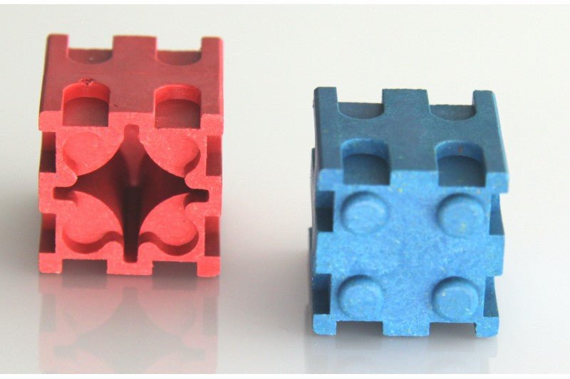 Wissner - Interlocking kubussen in 10 kleuren 2x2 cm (100 stuks), in kartonnen doos met instructie - Playlaan