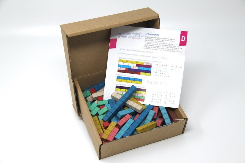Wissner - Rekenstaafjes in 10 Montessori kleuren 100 stuks - Playlaan
