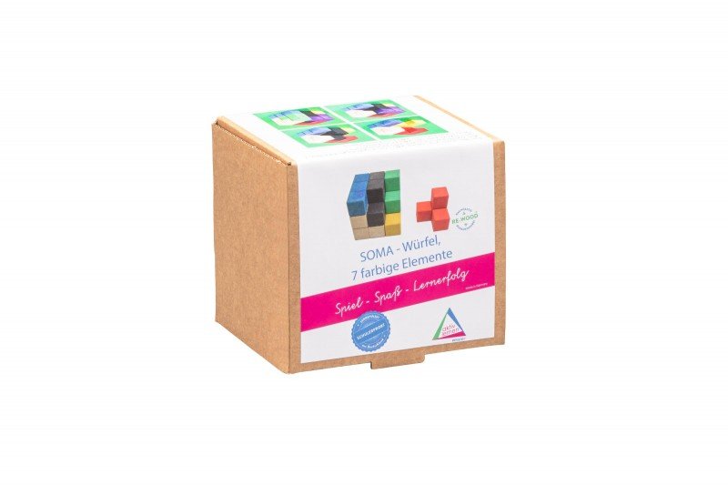 Wissner - Soma Cube in 7 kleuren in doosje met deksel - Playlaan