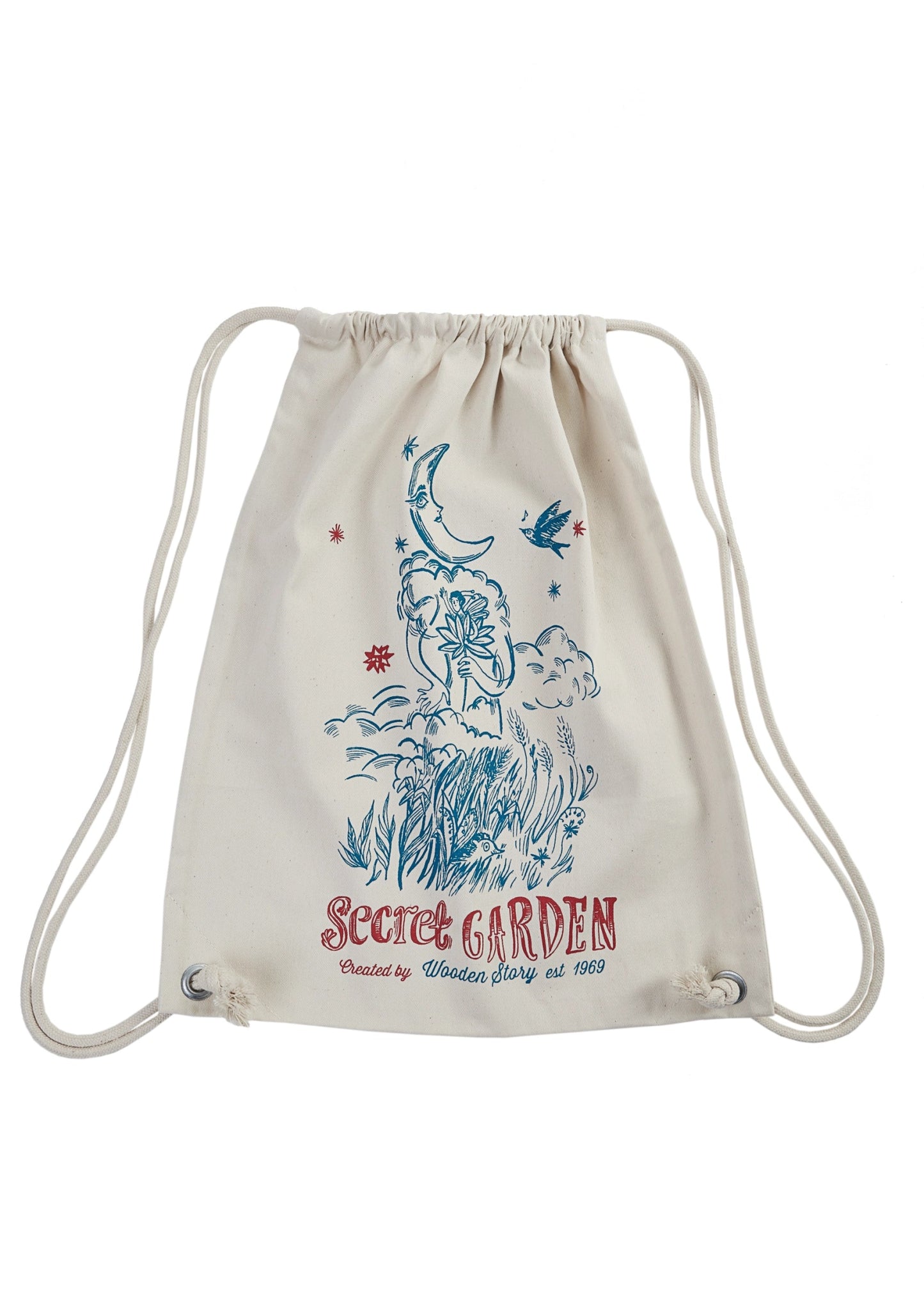 Wooden Story - Cotton Sack- Backpack Secret Garden Moon - Playlaan