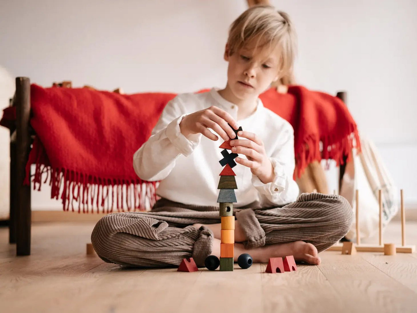Wooden Story - Montessori stapeltorens - regenboog - Playlaan