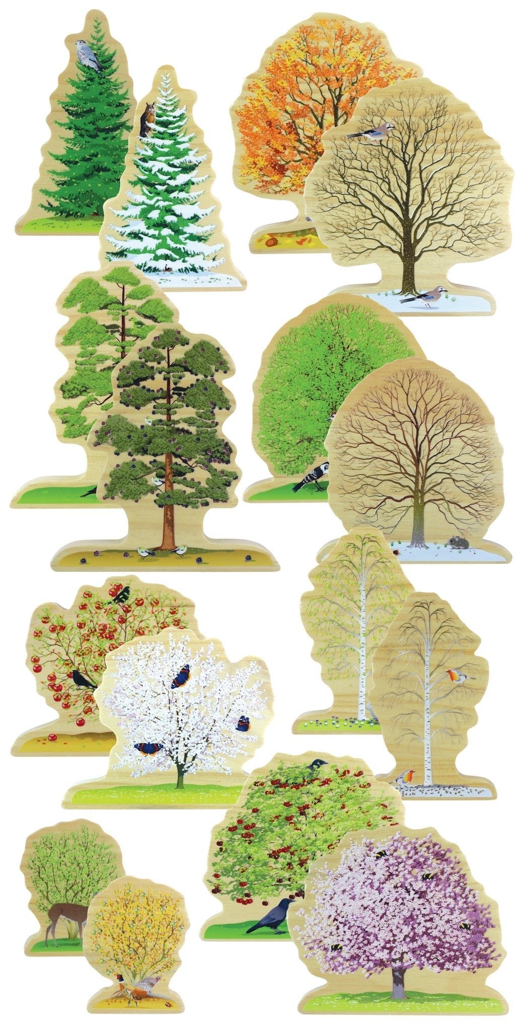 Yellow Door - Four Seasons Trees Wooden Play set - Playlaan
