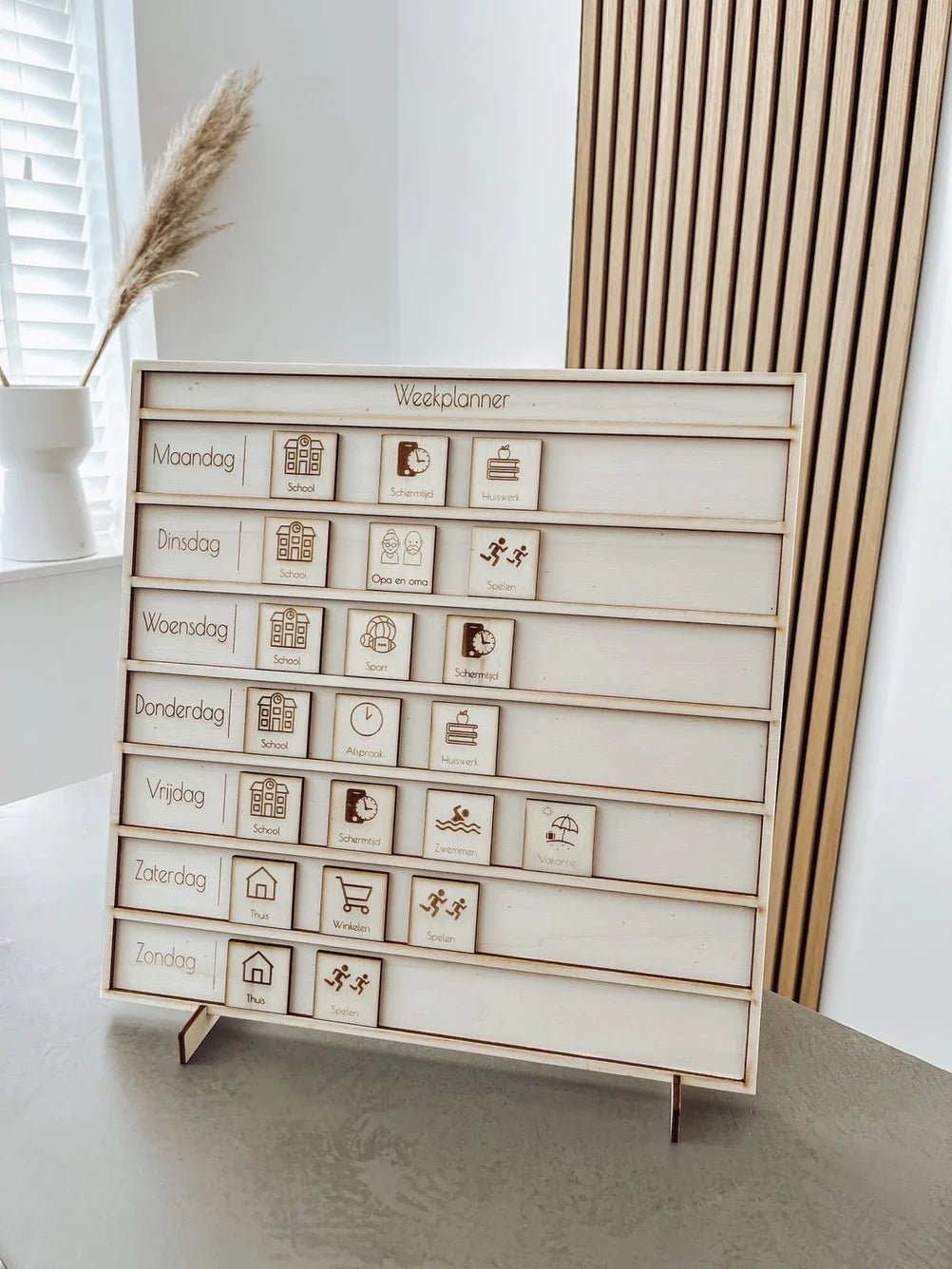 Your Little Family - Weekplannerhout + 46 Pictogrammen - Playlaan