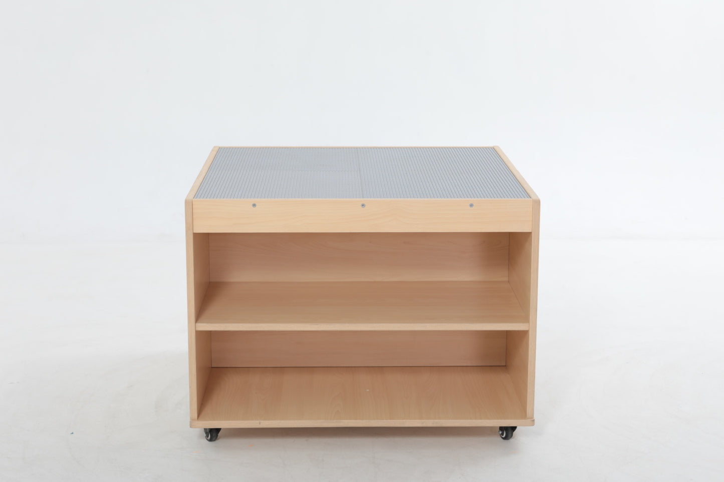 Bouwblokkentafel op wieltjes met opbergruimte