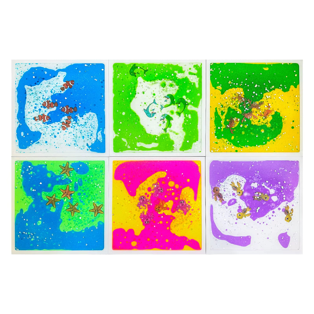 Sensorische vloeibare tegels zeedieren 6st - (50×50cm per tegel)