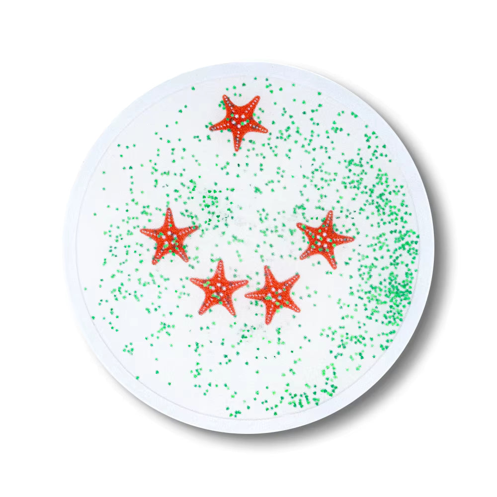 Sensorische ronde vloeistoftegels met zeedieren – 4-delige set (Ø 50cm)