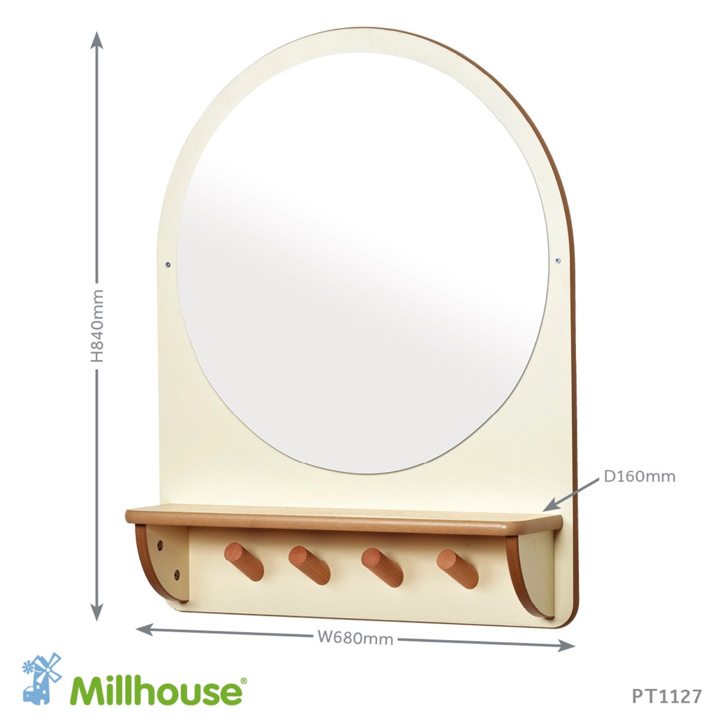 Millhouse - Wandspiegel met haken - Home from Home