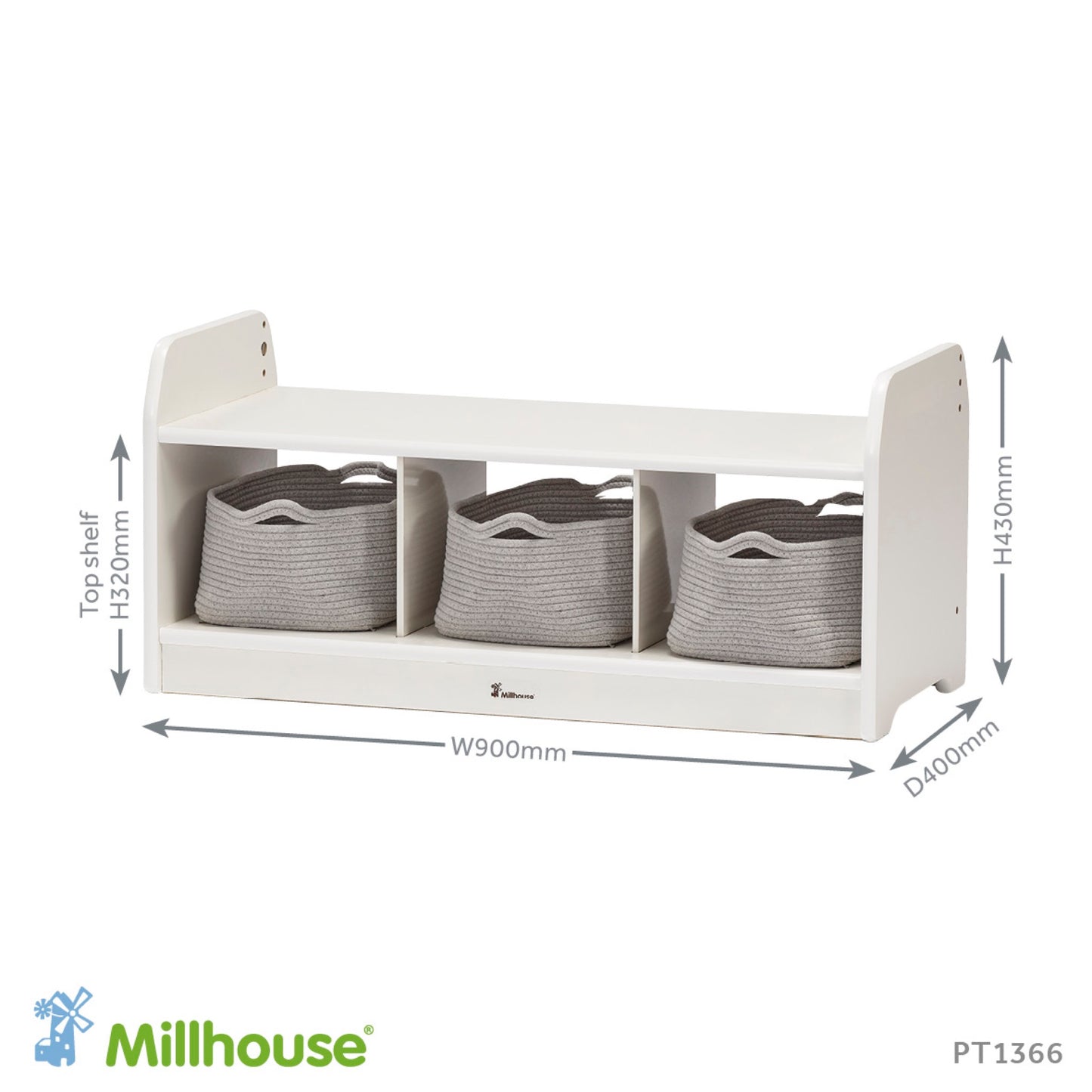 Millhouse - Open opbergkast met manden
