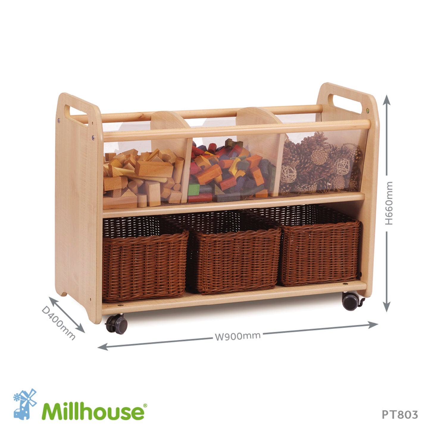 Millhouse - Mobiele opbergkast met open zicht