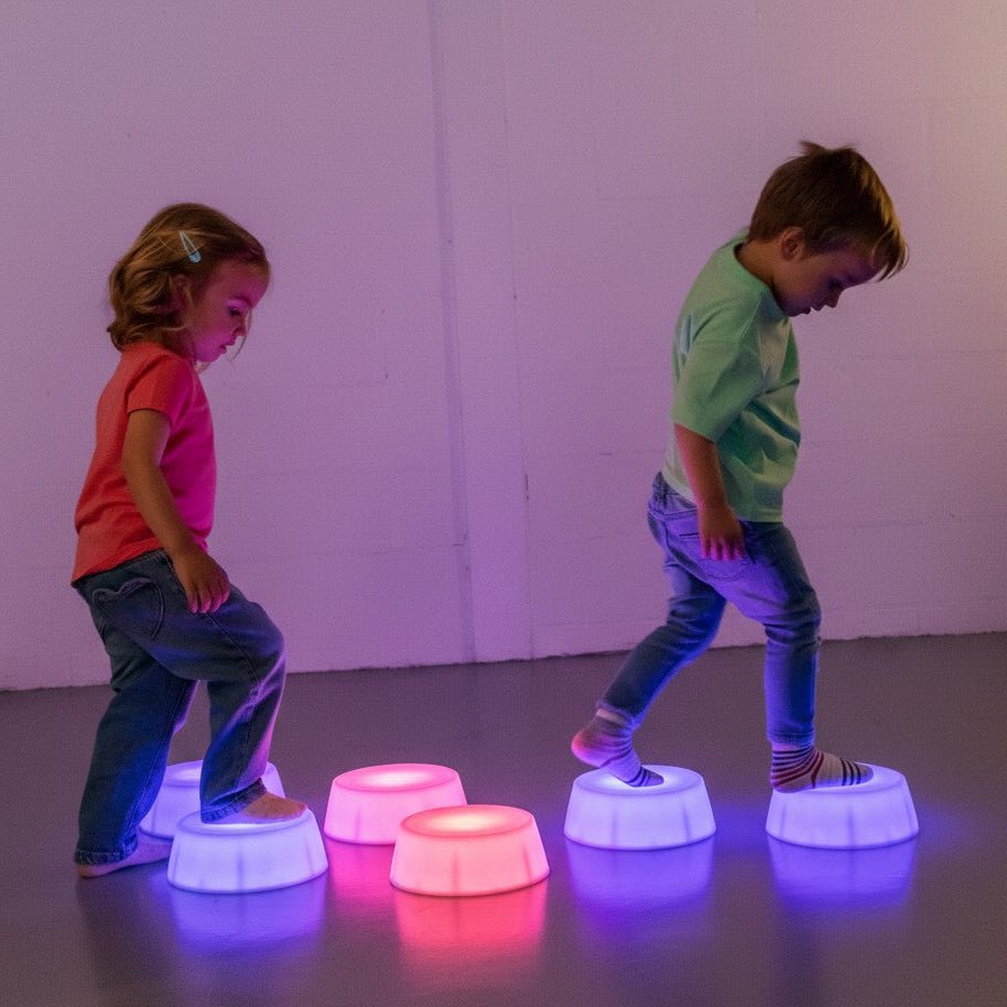 Amaya - Amaya - Sensorische ronde LED stapstenen set 6st - Playlaan