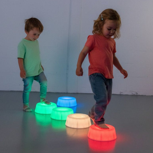 Amaya - Amaya - Sensorische ronde LED stapstenen set 6st - Playlaan