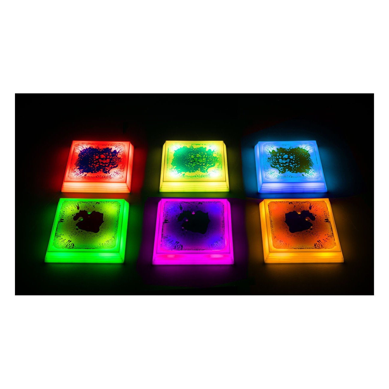 Amaya - Amaya - Sensorische vierkante LED vloeistof stapstenen set 6st - Playlaan