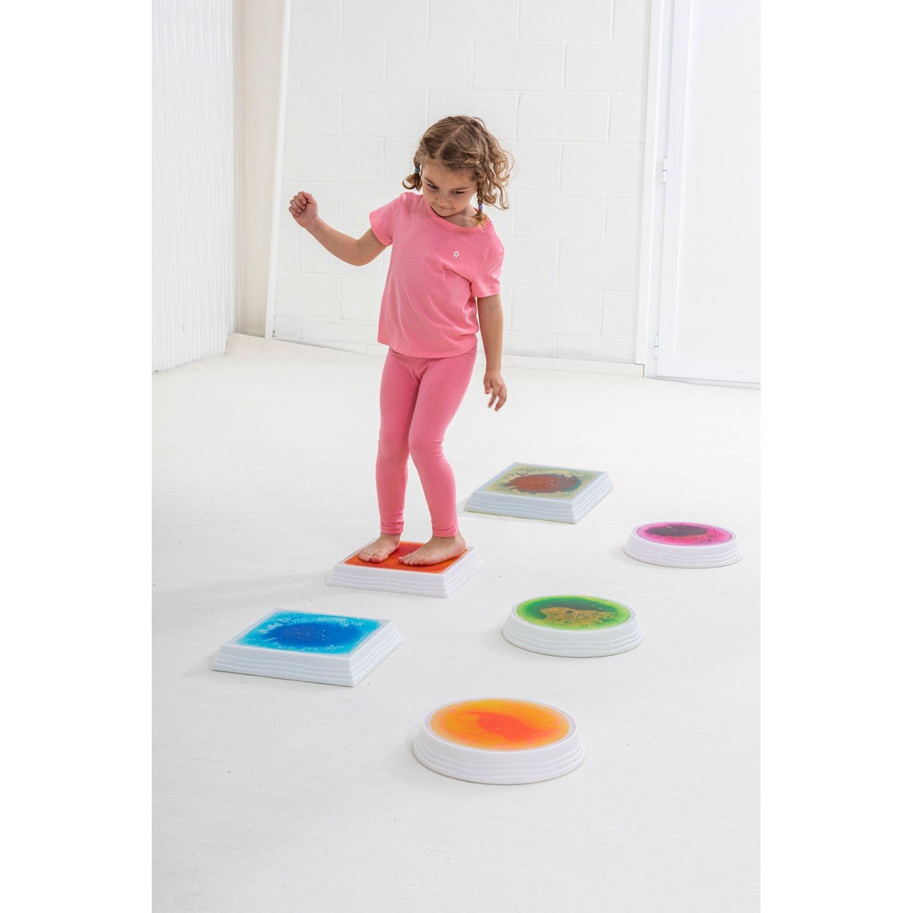 Amaya - Amaya - Sensorische vierkante LED vloeistof stapstenen set 6st - Playlaan