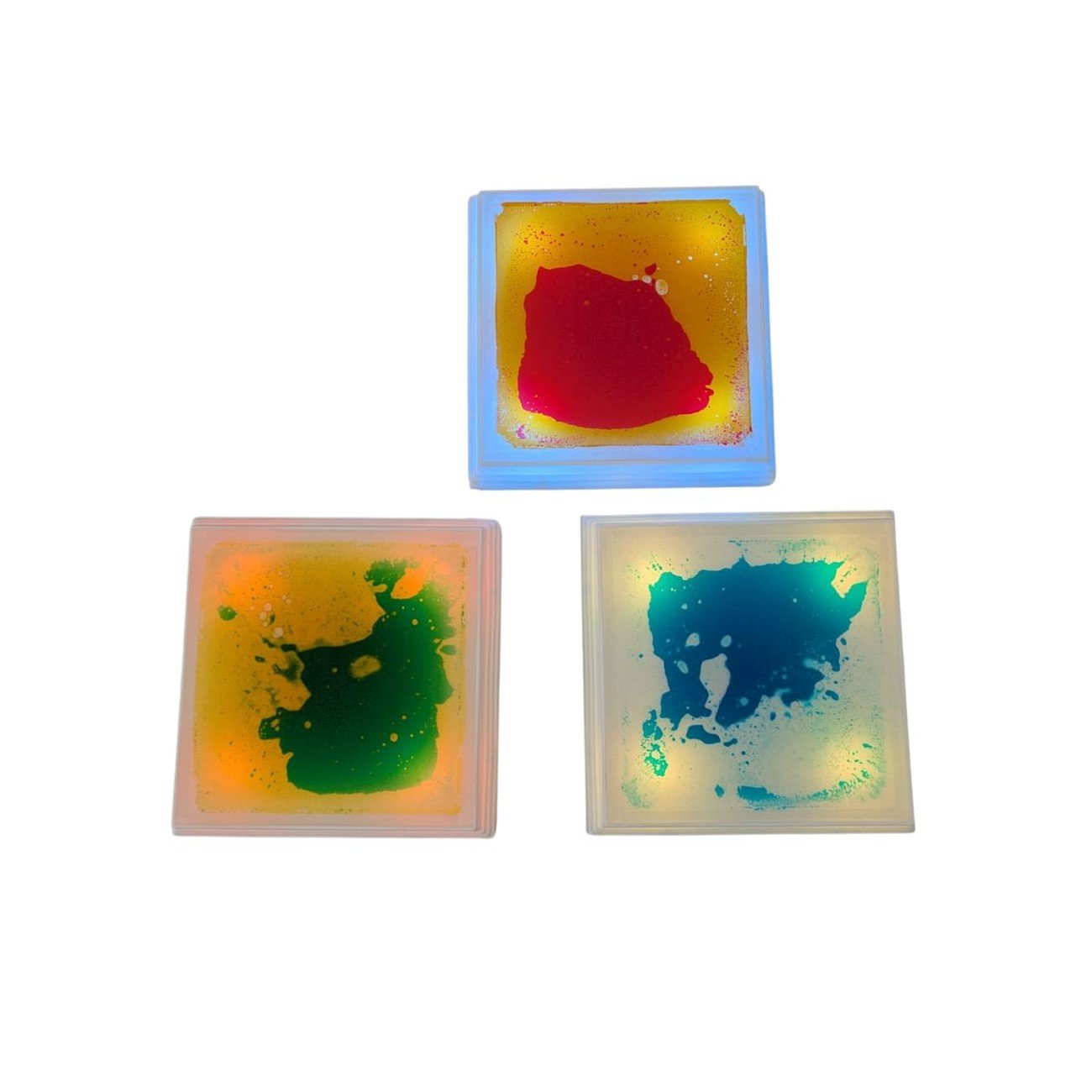 Amaya - Amaya - Vierkante lichtgevende stapstenen met vloeistof 3st - Playlaan