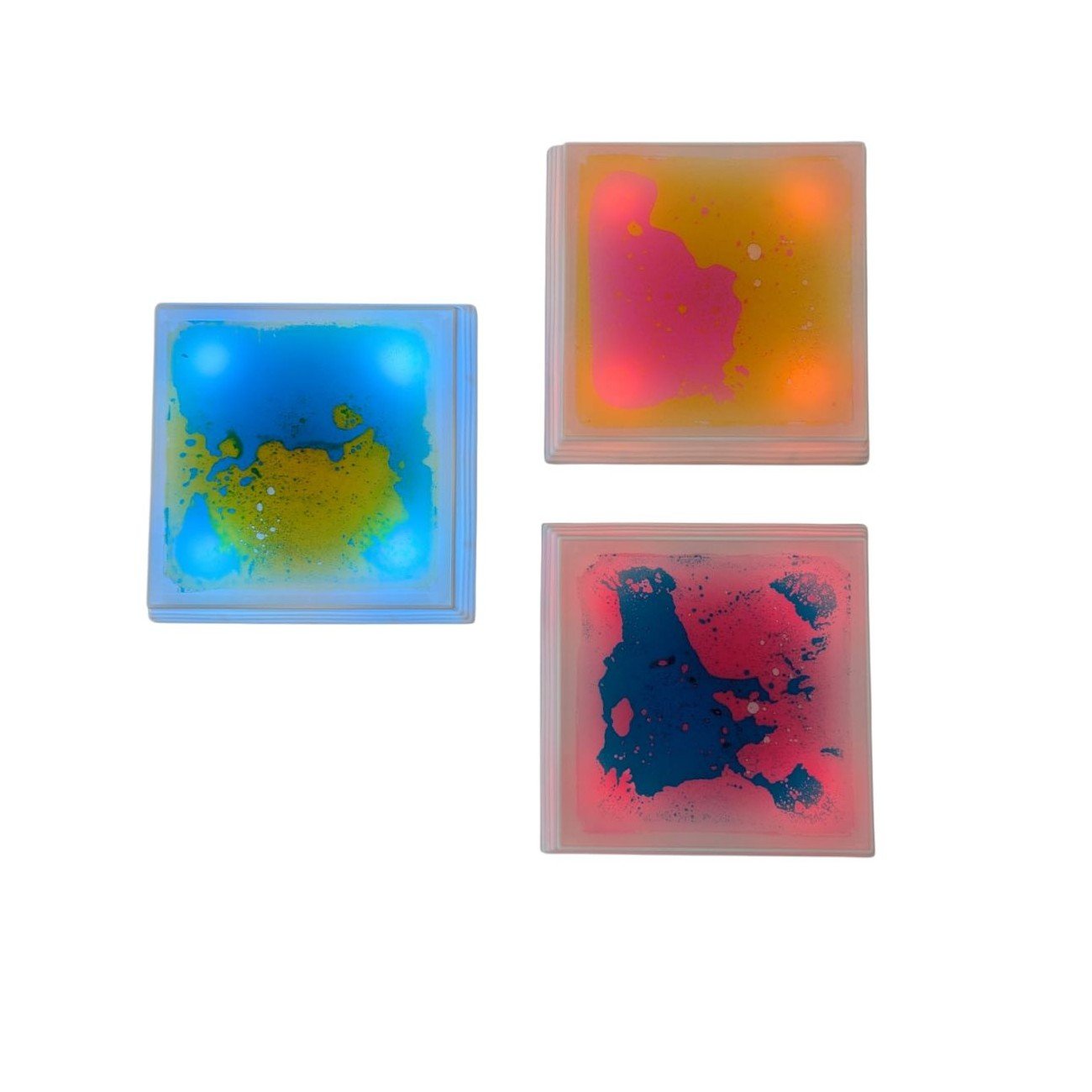 Amaya - Amaya - Vierkante lichtgevende stapstenen met vloeistof 3st - Playlaan