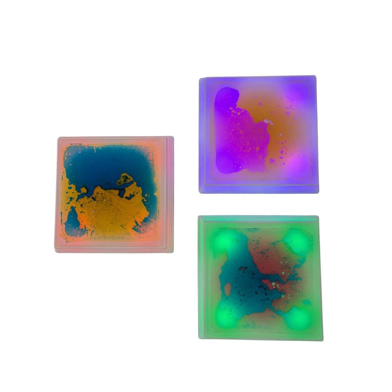 Amaya - Amaya - Vierkante lichtgevende stapstenen met vloeistof 3st - Playlaan