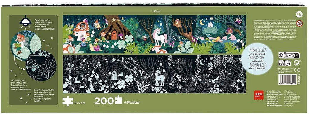Apli Kids - Apli Kids - Puzzle Glow In The Dark Magisch Bos 200 stuks - Playlaan
