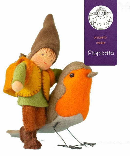 Atelier Pippilotta - Atelier Pippilotta - Kabouter met roodborstje - Knutselpakket - Playlaan