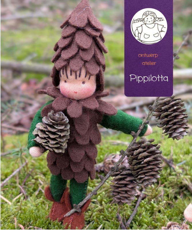 Atelier Pippilotta - Atelier Pippilotta - Twee dennenappelkinderen - Knutselpakket - Playlaan