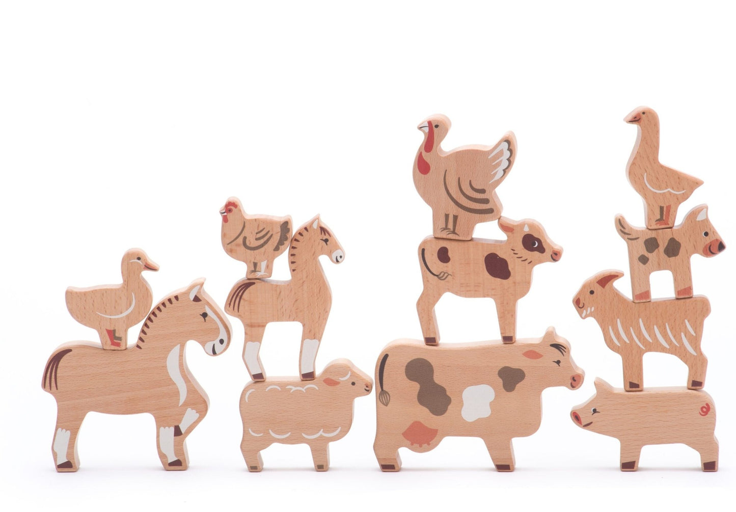 Bajo - Bajo - Boerderijdieren houten figuren 12st - Playlaan