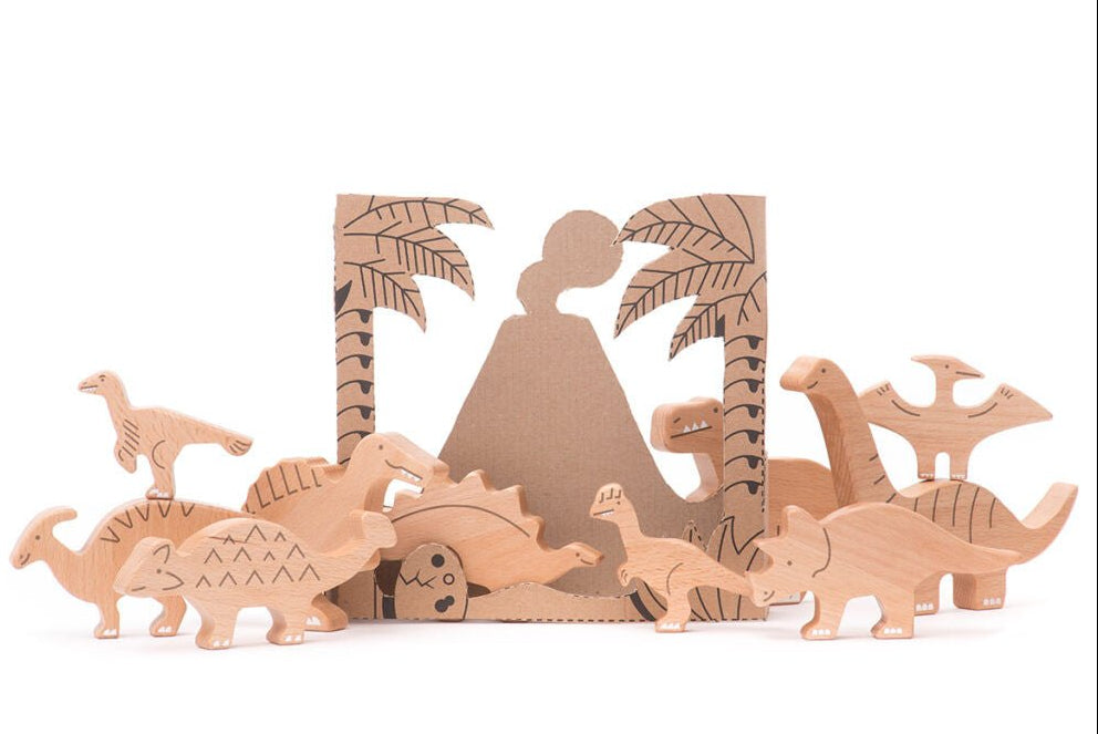 Bajo - Bajo - Dinosaurussen houten figuren 10st - Playlaan