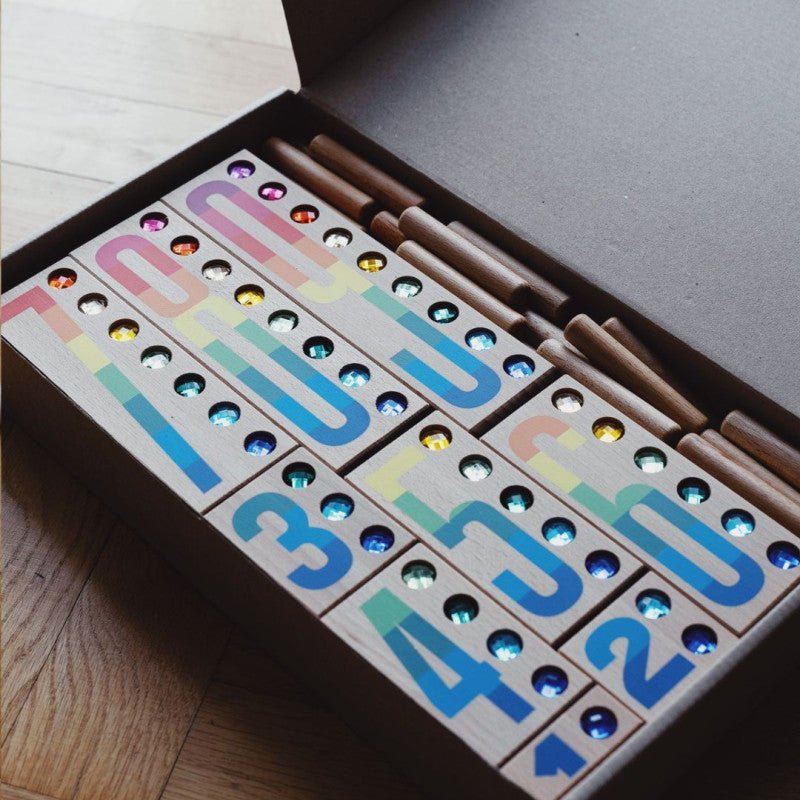 Bajo - Bajo - Houten blokken klein - groot met steentjes 1 - 9 - Playlaan