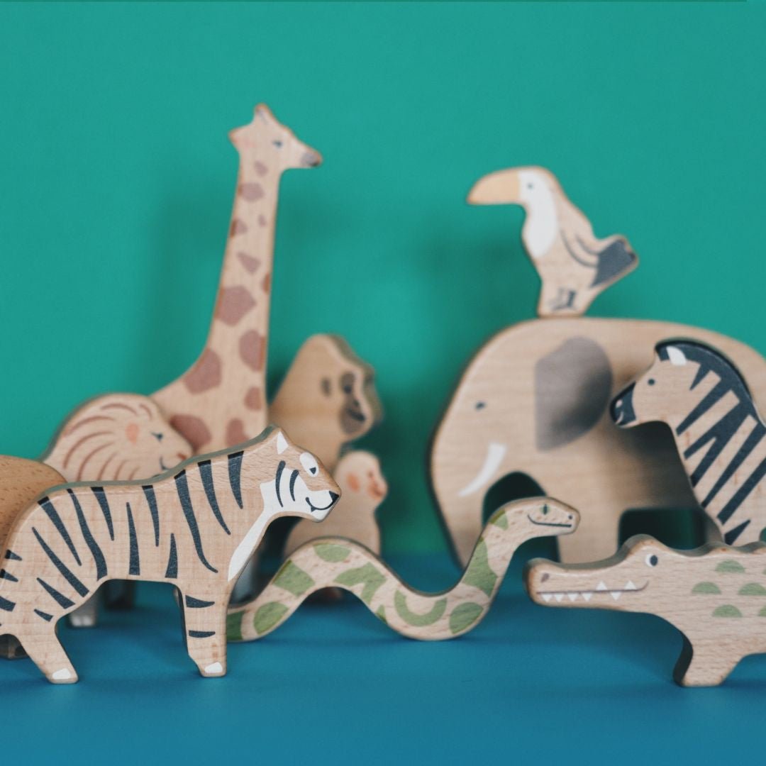 Bajo - Bajo - Wilde dieren houten figuren 11st - Playlaan