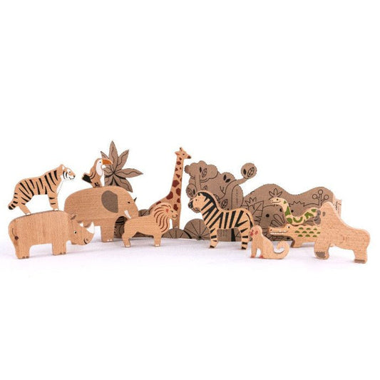 Bajo - Bajo - Wilde dieren houten figuren 11st - Playlaan