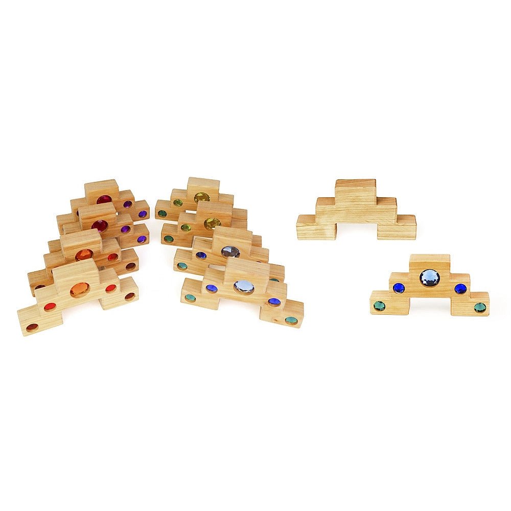 Bauspiel - Bauspiel - Gekleurde trap met lichtgevende blokken - 16 stuks - Playlaan