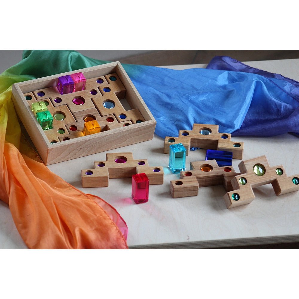 Bauspiel - Bauspiel - Gekleurde trap met lichtgevende blokken - 16 stuks - Playlaan